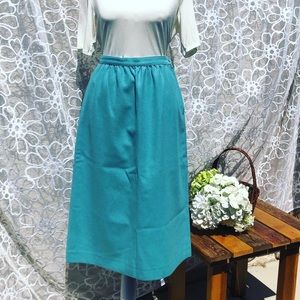 Vintage teal A-Line skirt wool
